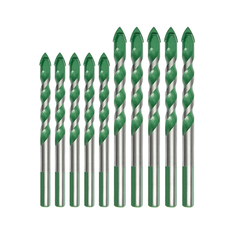 Zhongzuan 10mm green twist triangular drill bit glass tile drill bits