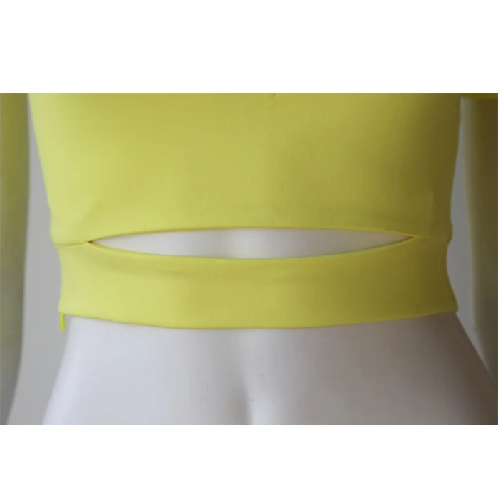 Neon  Cut Out Sexy Slim Fit Short Sleeve Turtleneck Blank  Sport Female T-shirt Crop T-shirt For Women