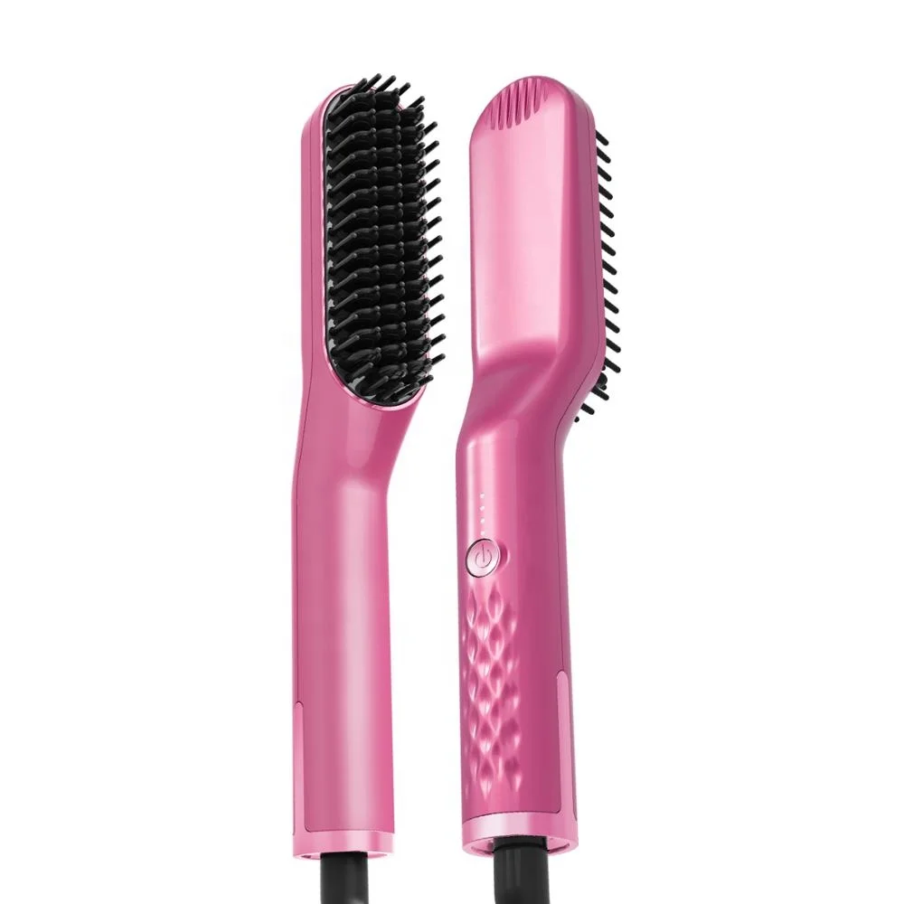 Professional custom 3 in 1 hair beard straightener one setp hot hair brush dryer comb electric