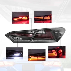 Full LED Warning Taillight for Toyota Camry 2018 2019 2020 2021 Turn Signal Brake Driving Lamps Auto Tail light Accessories