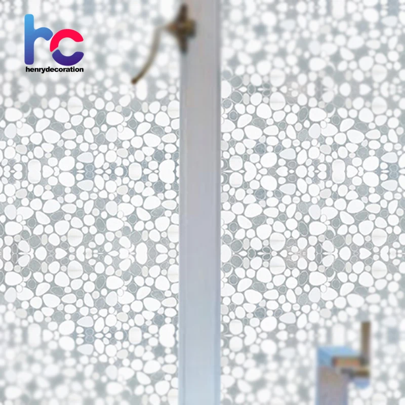 Frosted cobblestone pattern uv protection durable window glass film for smooth glass surface decoration window film