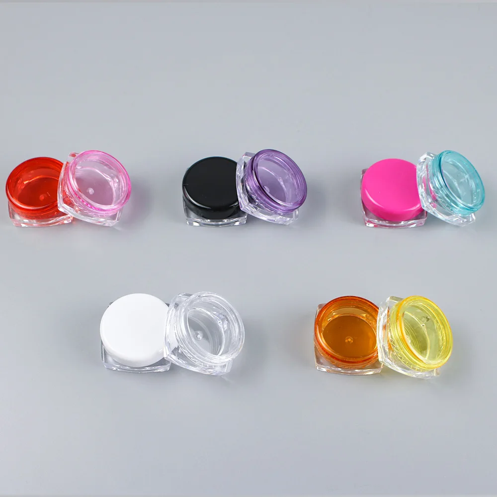 3g 5g New design small cosmetic glitter nail dip face powder plastic jar with lid for cream container packaging