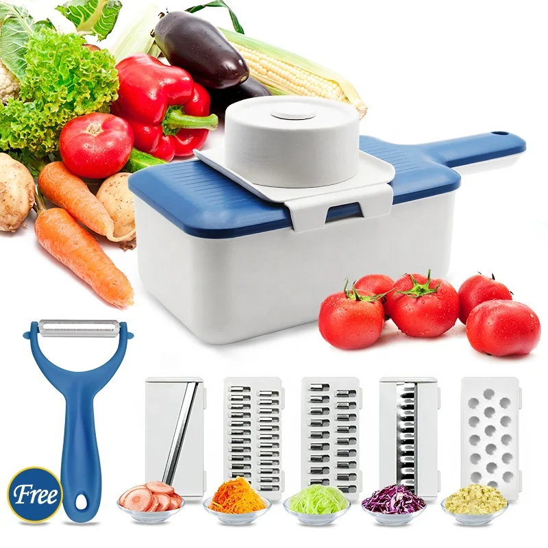 Multi blade Mandoline slicer vegetable chopper potato cutter vaggie grater shredder with conlander container kitchen tools