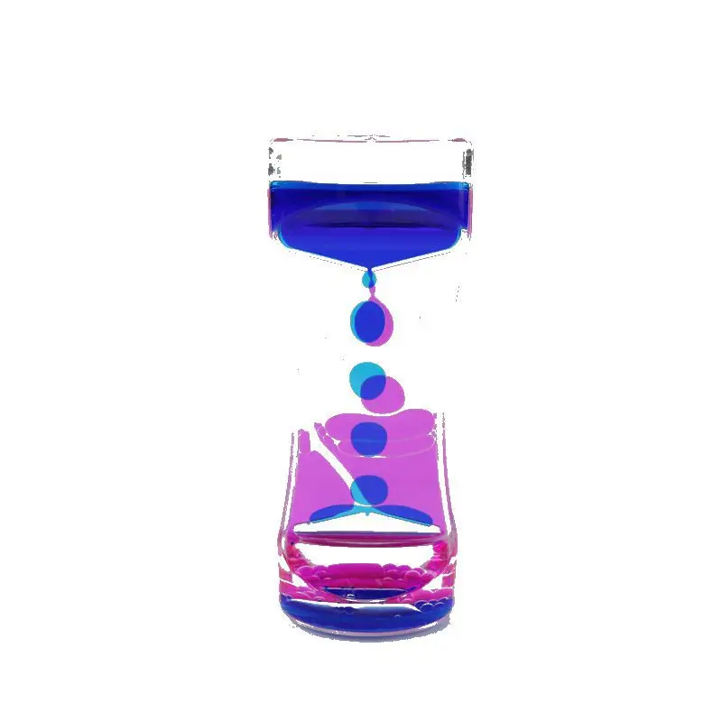 Wholesale Desk Liquid Motion Spiral Toy Acrylic Liquid Timer With Glass Hourglass Floater