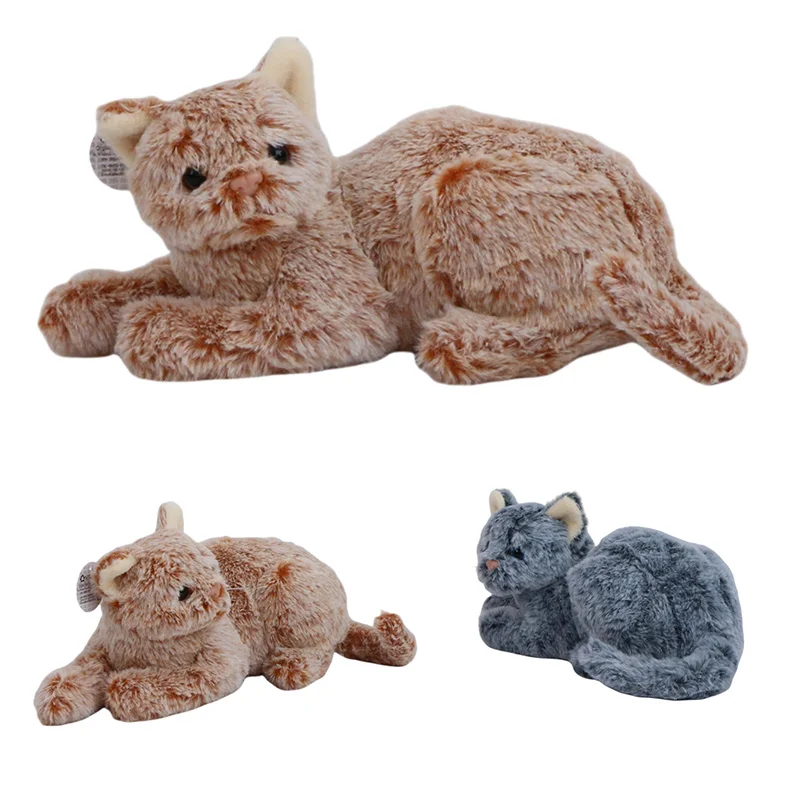 Lifelike plush cats Lying down stuffed animal cat toy handmade realistic cat toys for children custom plush toys factory