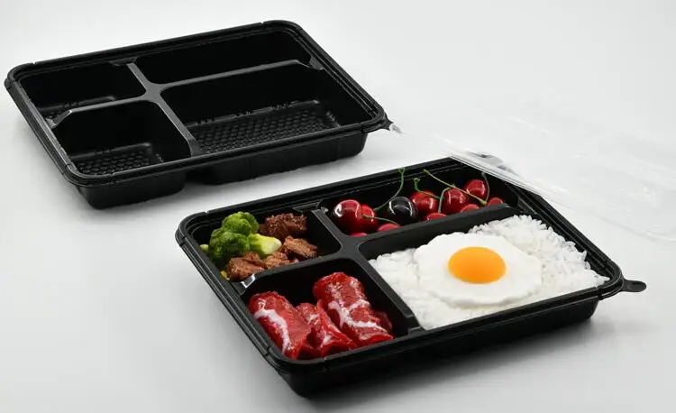 Cheap Plastic Blister Packing Chinese Take-out Box Disposable 3-compartment Food Container