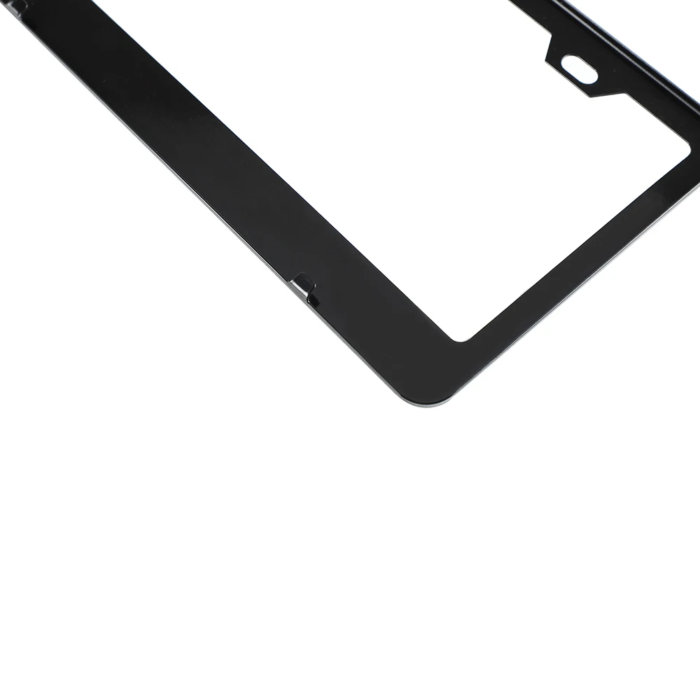 Solid Black License Plate Frame Covers Front and Back Car Plate Bracket Holders Rust-Proof Rattle-Proof Weather-Proof ( Black)