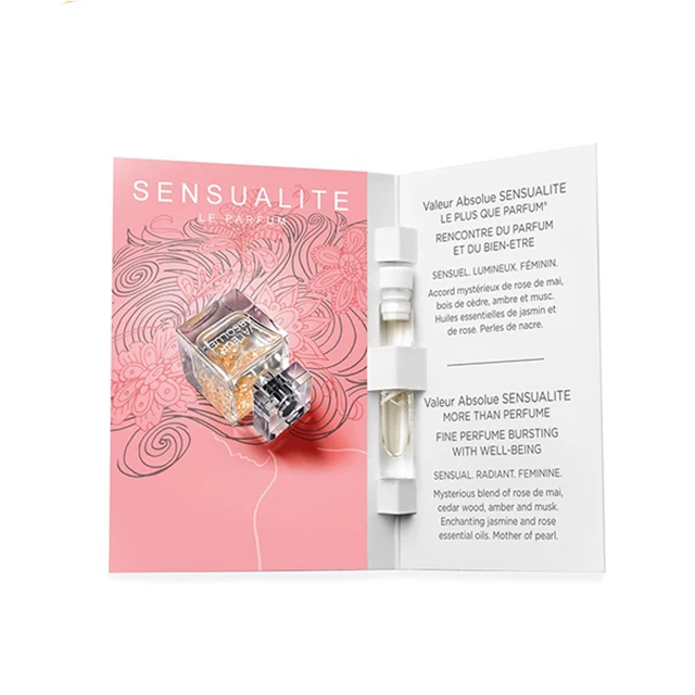 Custom printing perfume sample cards perfume fragrance sample pocket card holders