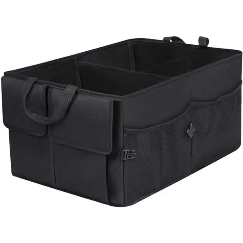 Large Car Trunk Organizer with 5 Compartments Trunk Organizers and Storage Securing Straps, Trunk Organizer Available for Car