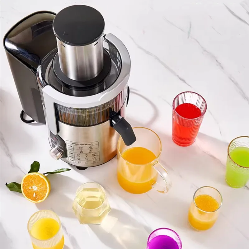 High-power Juicer Fresh-fried Fruit Vegetable Household Black Electric Plastic White Stainless Steel English 01 Portable Juicer