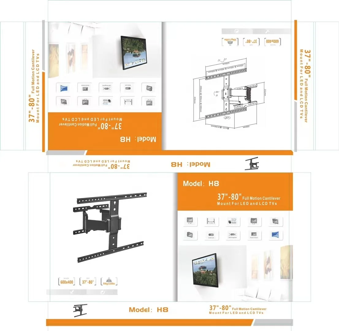 wholesale 37-90 inches Full-motion Swivel TV Wall Mount Bracket for Big TVs