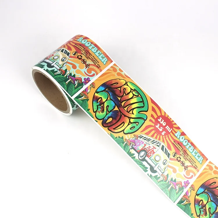 Custom Matte Biodegradable Beer Can Bottle Sticker Self-Adhesive Vinyl Label for Beer Packaging Craft Beer Sticker Label