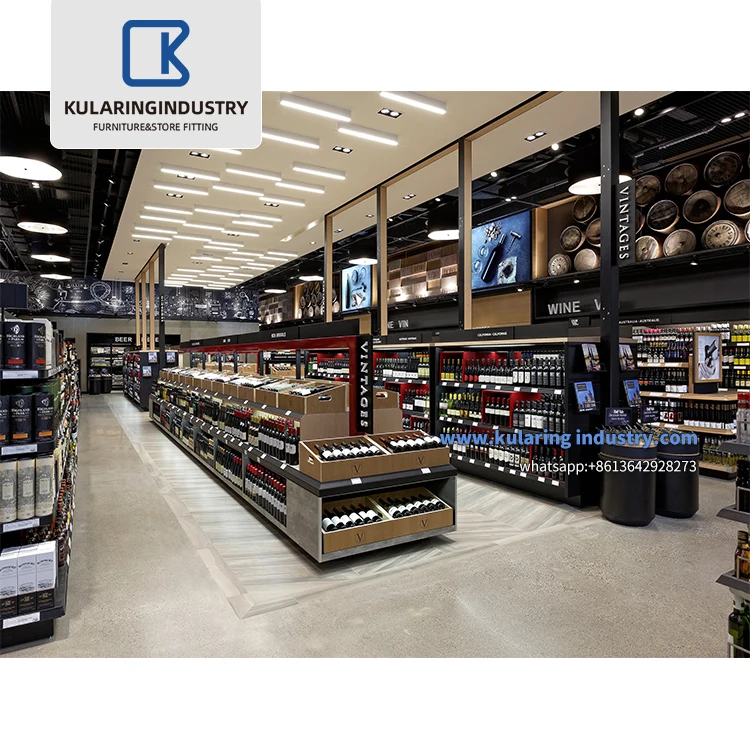 2022 Bottle Racks Wine Shops Display Decoration Showcase for Liquor Wine Shop