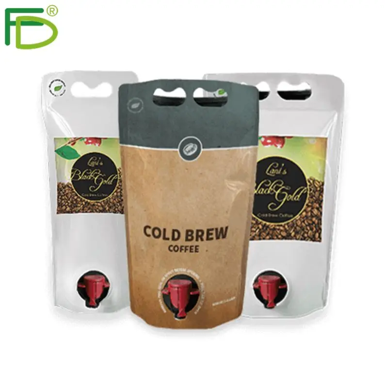 New Design Aseptic Fill Filling 2.5 Litre 2.5L 2Lt 85 Oz 85Oz Postmix Beverages Stand Up Pouch With Dispenser