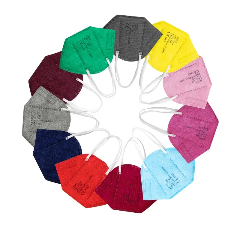 5 Layers Protection Soft Elastic Ear Straps Color FFP2 Face Mask