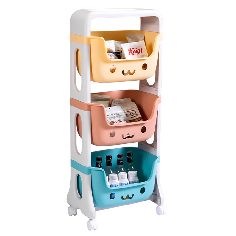 2 3 4 tier plastic toilet rack shelf bathroom toy rack storage box for kids
