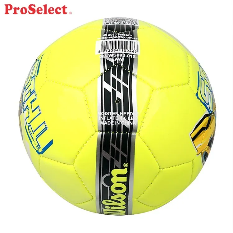 Proselect Yellow Small Size Kid Football Soccer Ball , Custom Pattern Yellow Soccer Ball For Son