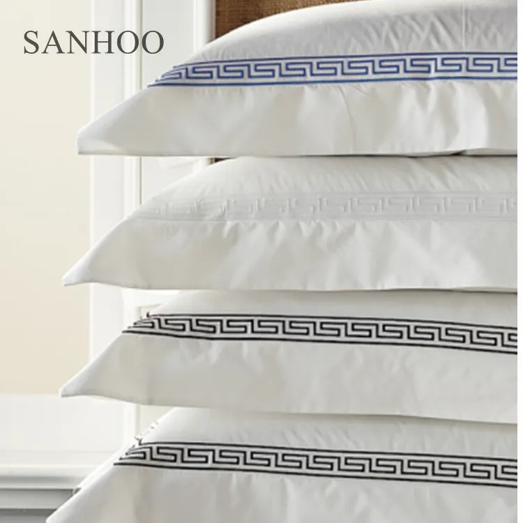 Оптовая продажа постельное белье SANHOO из чистого хлопка 4 предмета белое для