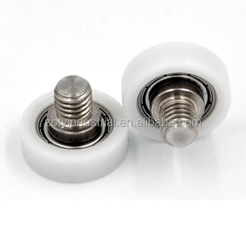 Nylon Coated Plastic Roller Pom Bearing With M4 M5 M6 M8 M10 Screw Plastic Roller Wheel For Wardrobe Sliding Door