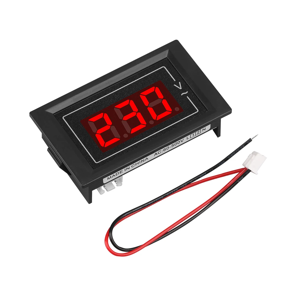 Digital Voltmeter Ammeter AC60-500V LED Display Voltage Current Meters Tester Detector Red Single-phase AC Head Monitoring