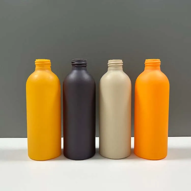 Custom Round HDPE PE PCR Empty Matt Soft Touch Rubber Finish Plastic Bottle Container For Cosmetic Skincare