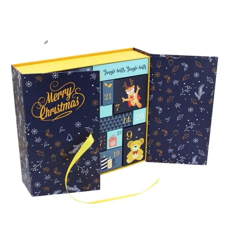 Custom Luxury Christmas Gift Paper Box Advent Calendar Gift Box