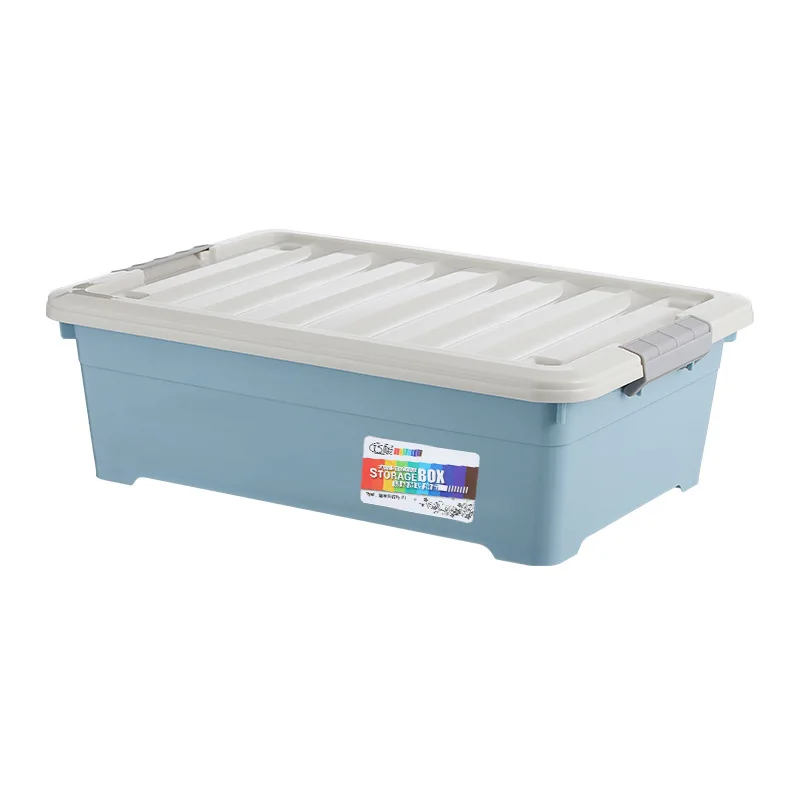 Transparent storage box under the bed with pulleys, flat storage box, clothing , plastic storage box under the bed