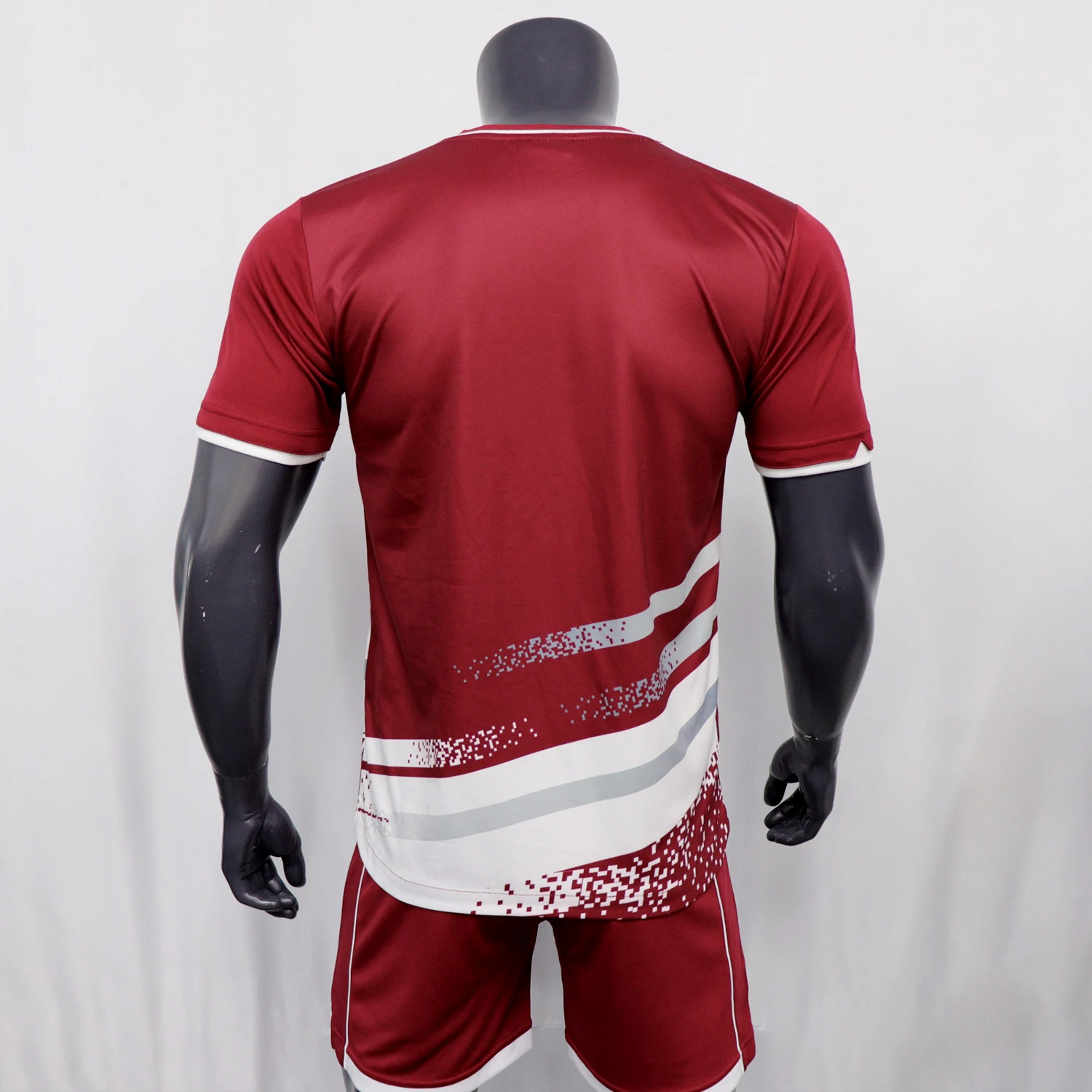 Custom high quality  breathable red t-shirt shorts sportswear 100% polyester soccer jersey full sublimation soccer uniform sets