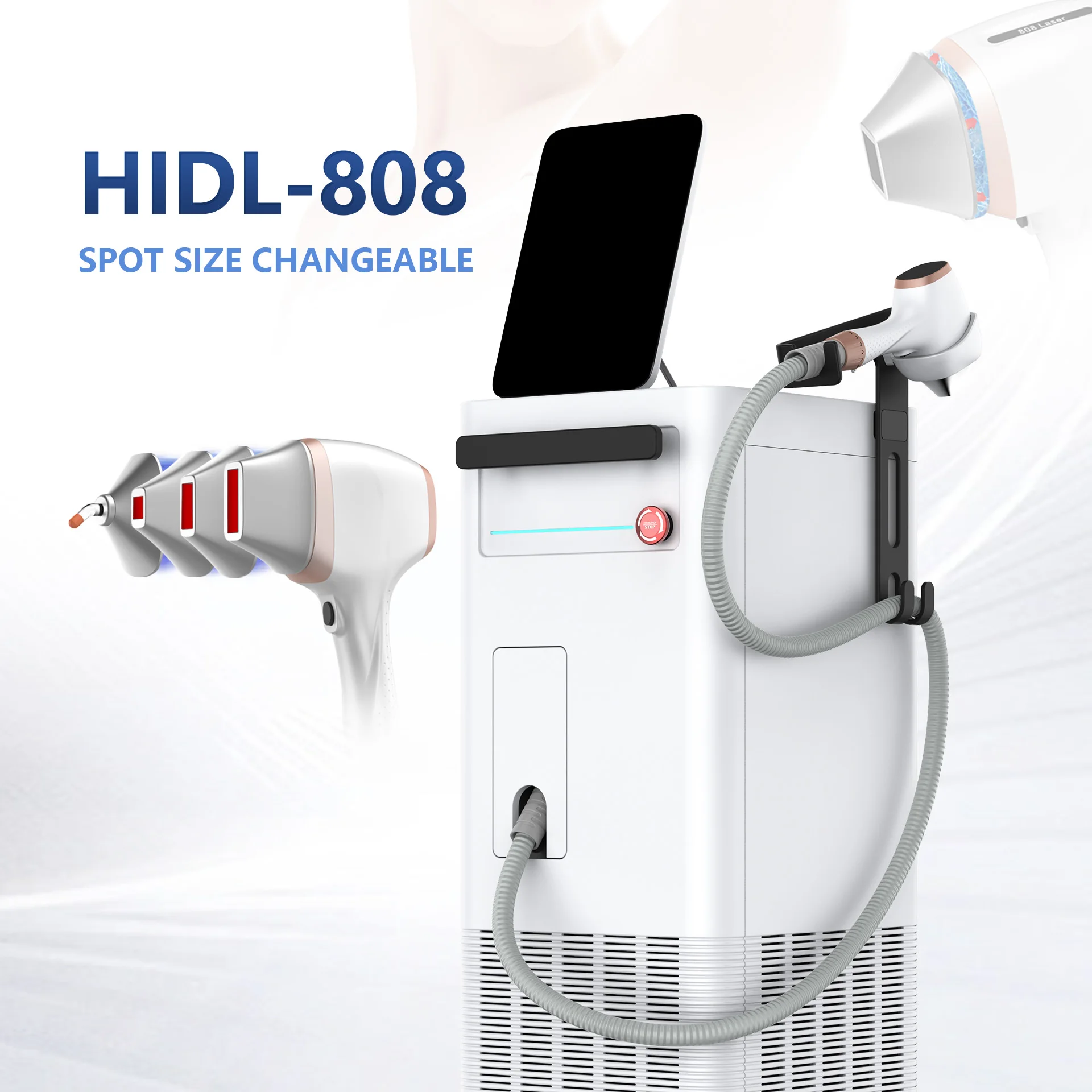 Big spots size imported Parts 755nm 808nm 1064nm 1800w triple wavelengths diode laser hair removal