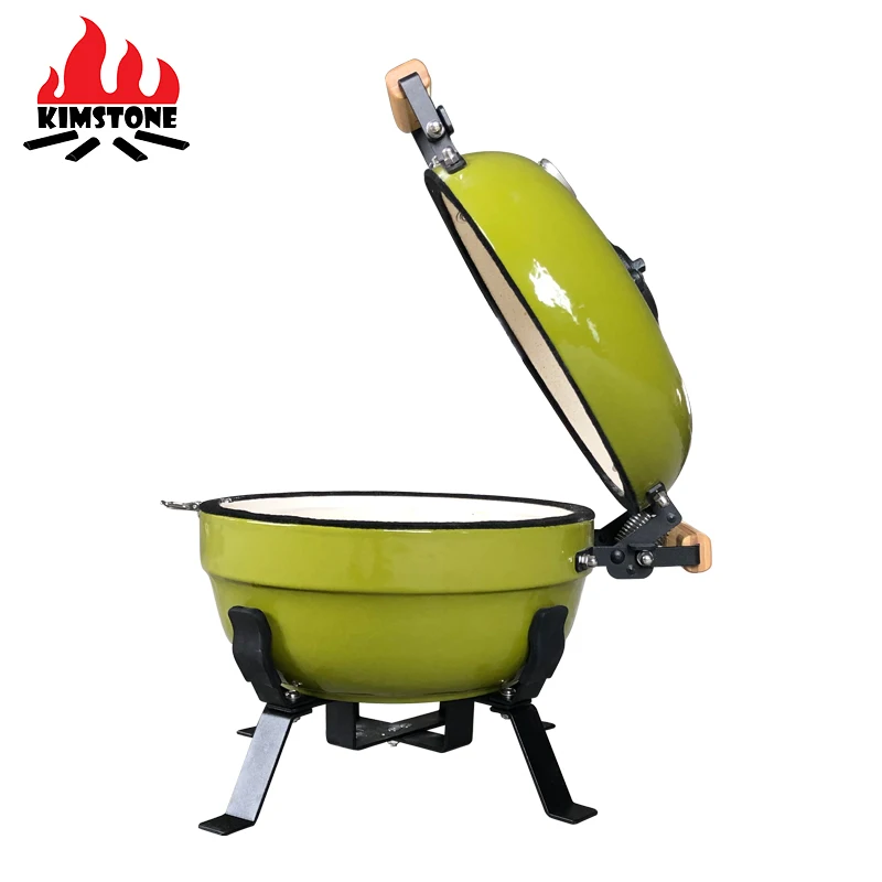 Kimstone 12 Inch Mini  Barbecue Kamado Portable Tandoor Clay Oven Charcoal BBQ Grill Table Smoker