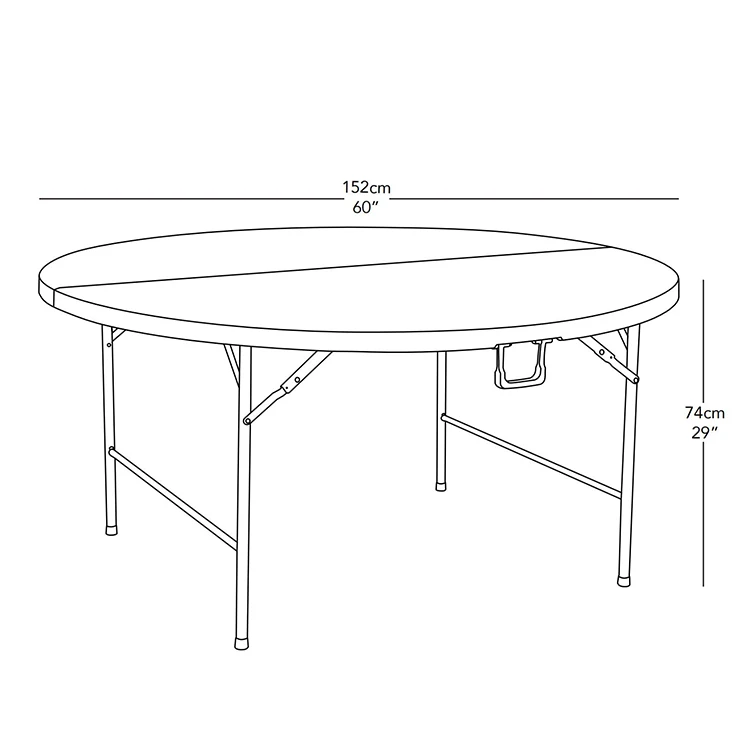 Wholesale 5ft 10 People Wedding Party Outdoor Banquet White Folding Plastic Tables Round 60inch