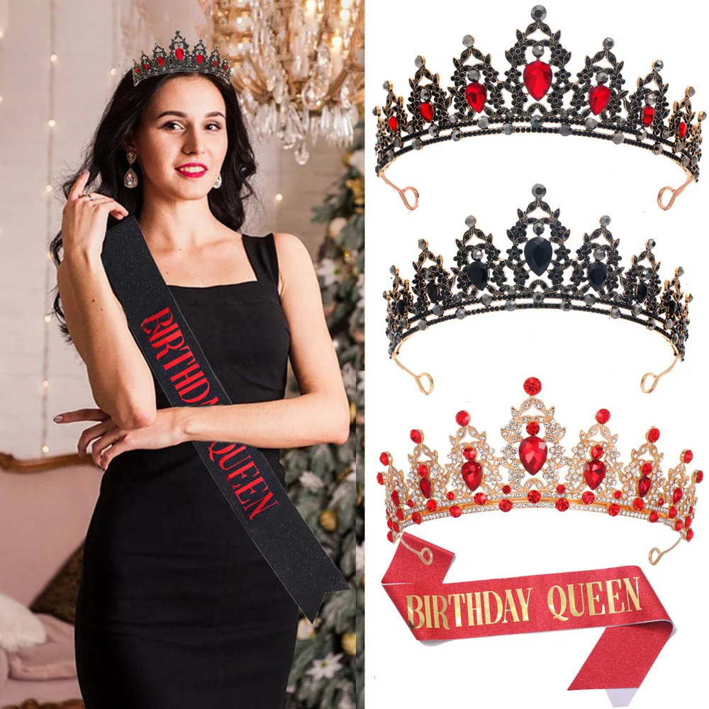 Fashion Bridal Wedding Jewelry Crown With Comb Crystal Birthday Party Tiara Diadem Rhinestone Princess Queen Belt Bride Crown