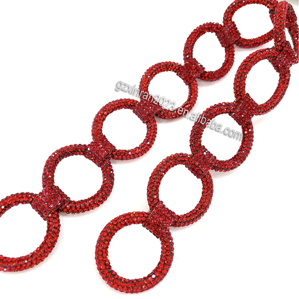 RE002 New designs circle shape crystal strip cord rhinestone rope for decoration