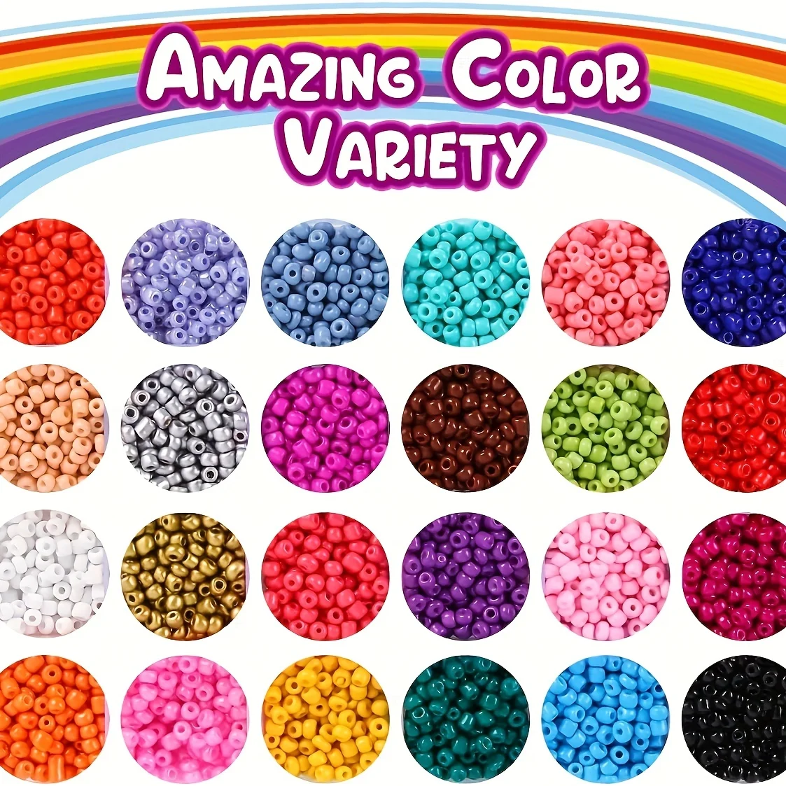24 Color Box Set 4mm/meter Bead Set 2600Pieces/Box Mixed Craft Glass Seed Bead Set Jewelry Friendship Bracelet DIY Making