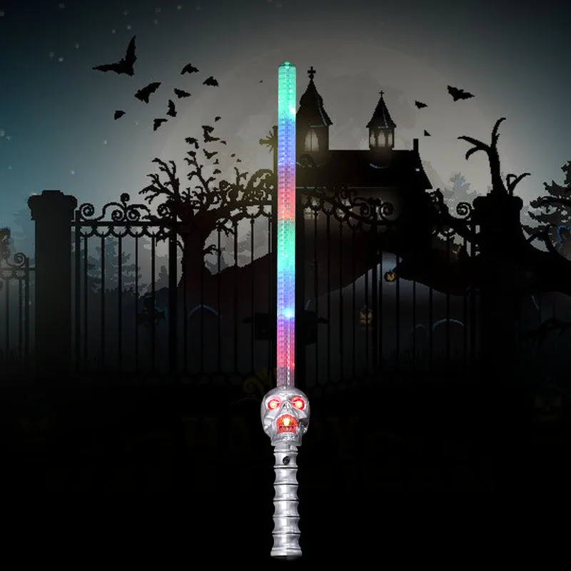 Outdoor Kids Birthday Decoration Party Supplies LED Magic Wand Stick With Music Sound Wholesale LED Light Sword For Halloween