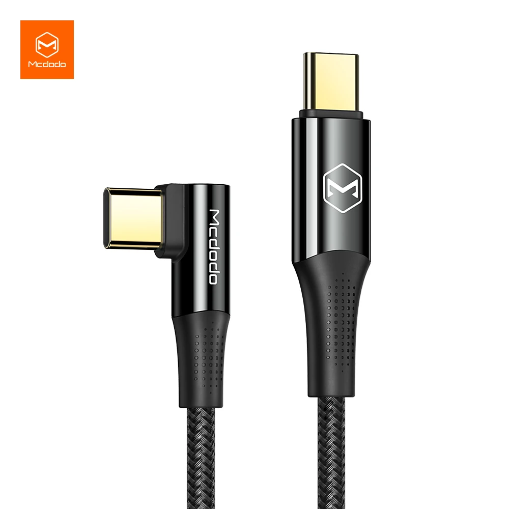 2M Mcdodo 90 Degree With E-mark Usb C Data 5A Cable Fast Charging Cables Type C To Type C 100W Computer Cables
