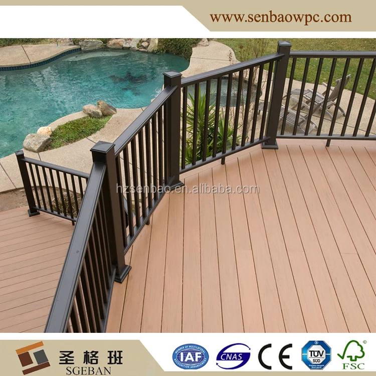 Balustrade bridge outdoor technical resist stand wear and tear wooden wpc stair railings wpc handrail
