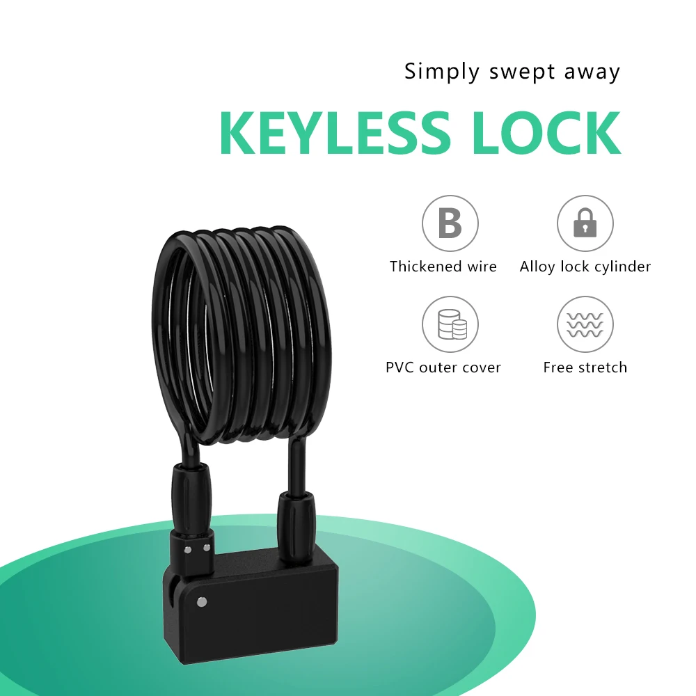Indoor&outdoor IP66 Grade Waterproof  Powerful Anti-theft Anti Cutting Anti Disassembling Removing Alarm Smart Cable Lock