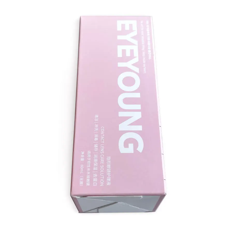 Custom Logo Folded Card Paper Yellow Biscuit Shape Paper Boxes For Contact Lenses