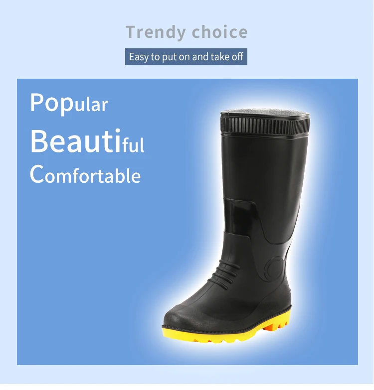 waterproof hot explosive Global PVC GumBoots Anti Slip pvc rain boot gum boots factory for men adults