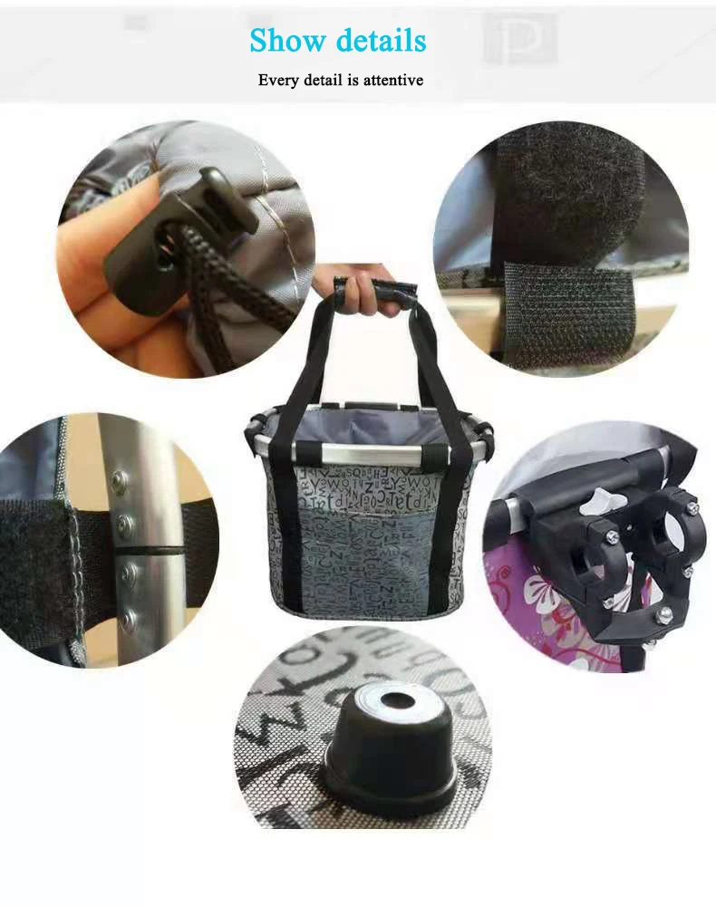  Good selling waterproof portable folding carrying bicycle basket