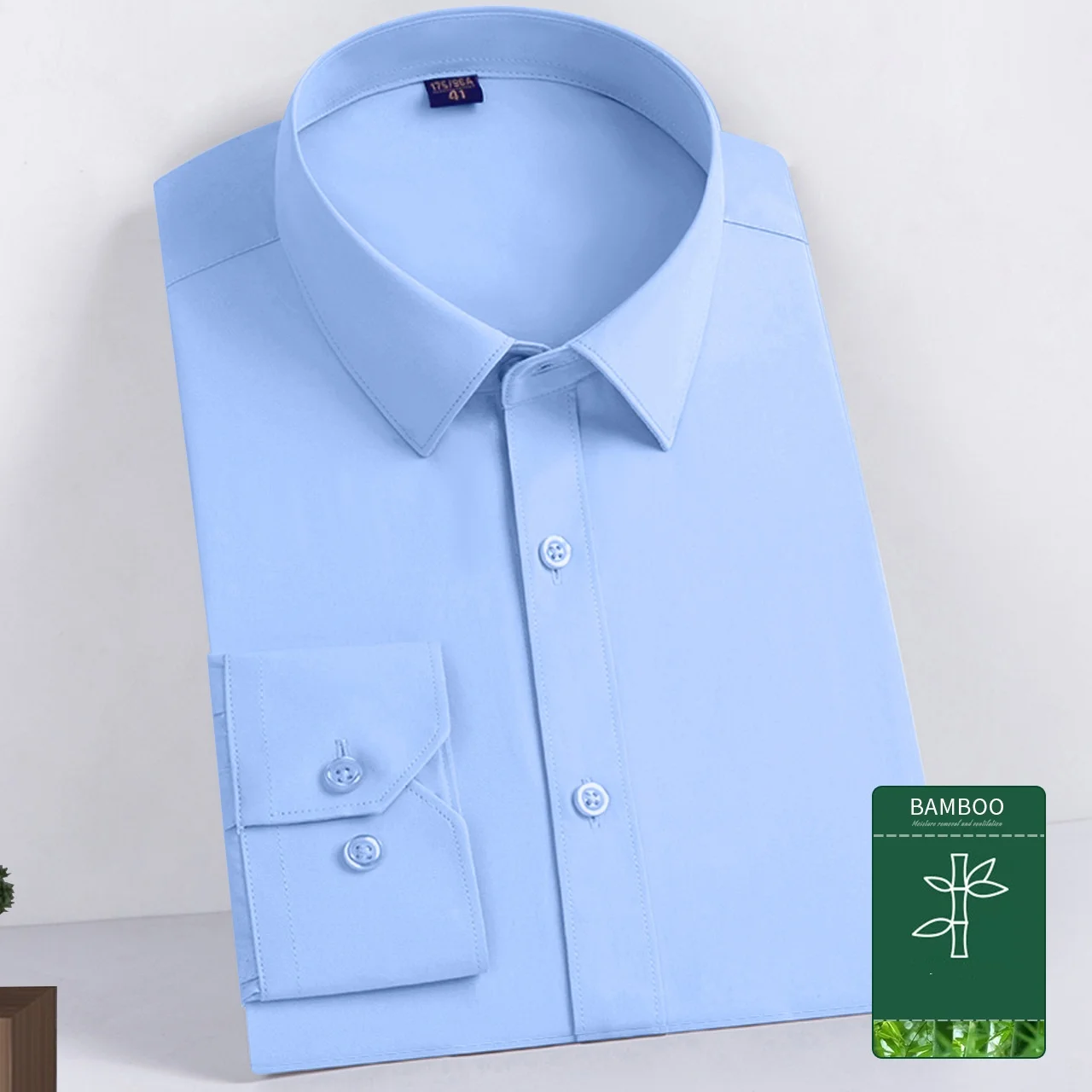 Мужская рубашка из бамбукового волокна Jinteng летняя дышащая и классная белая Повседневная с длинными рукавами для юристов деловая мужская