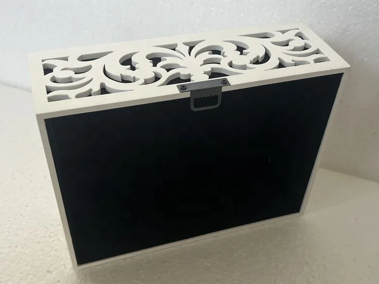 Customized Laser Cut Indoor Decorative Wooden Boxes Doorbell Chime Covers Box For Gifts  Carved Geometric Wood Wall Art