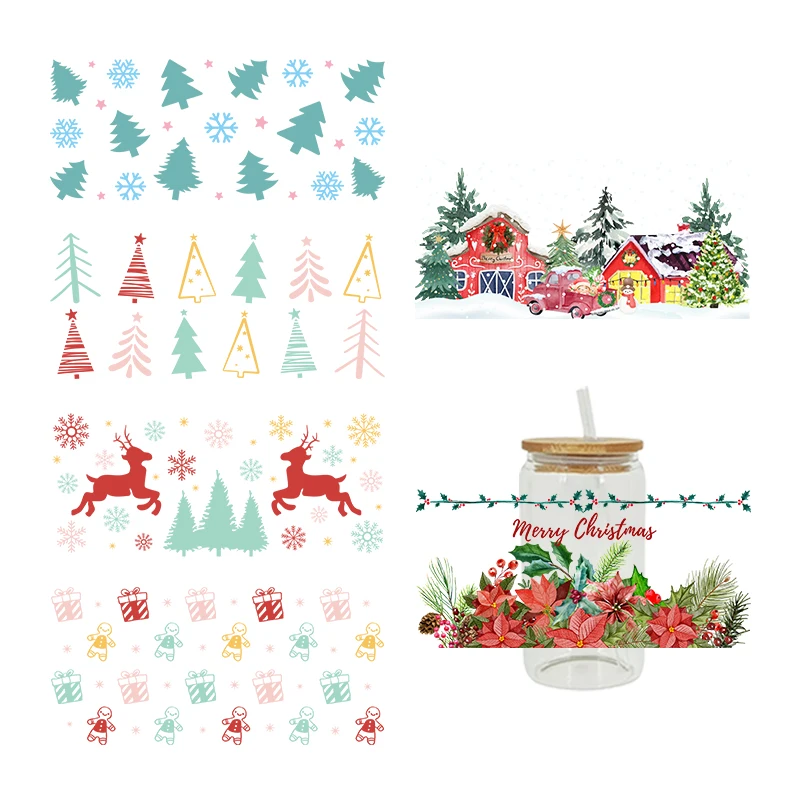 Wholesale Custom Uv Dtf Cup Wrap Transfer Print For 16 Oz  Sticker For Cups Glass Tumble