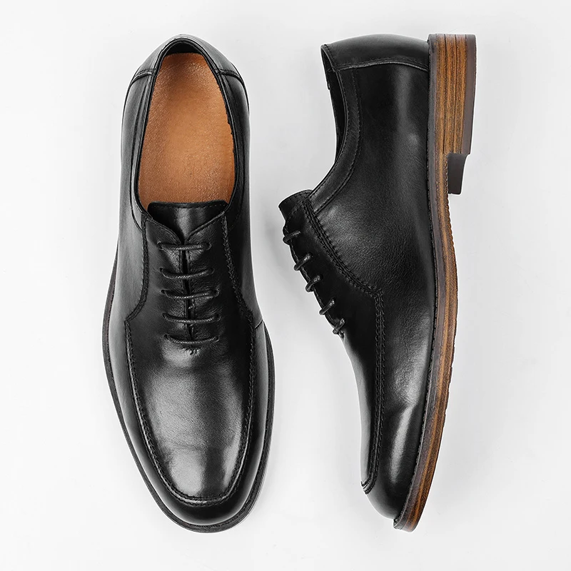 Fashion Men Office Shoes Genuine Leather Shoes Walking Style Short Boots New Modal Shoes