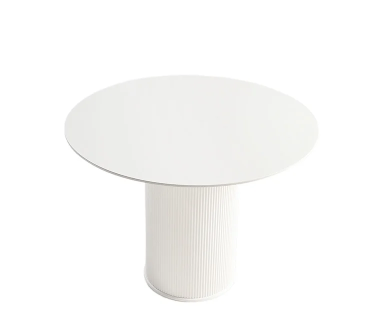 Nordic modern classic  white round HPL  dining MDF base table for dining room and living room