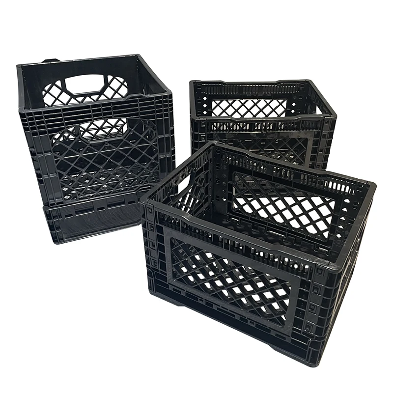 Collapsible Moving Boxes Bread Milk Crate Plastic Scrap, Shipping Storage Logistic Box Foldable Plastic Crates