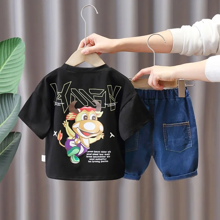 Летняя мультяшная хлопковая детская одежда, комплекты одежды для мальчиков, Детские комплекты одежды из 2 предметов