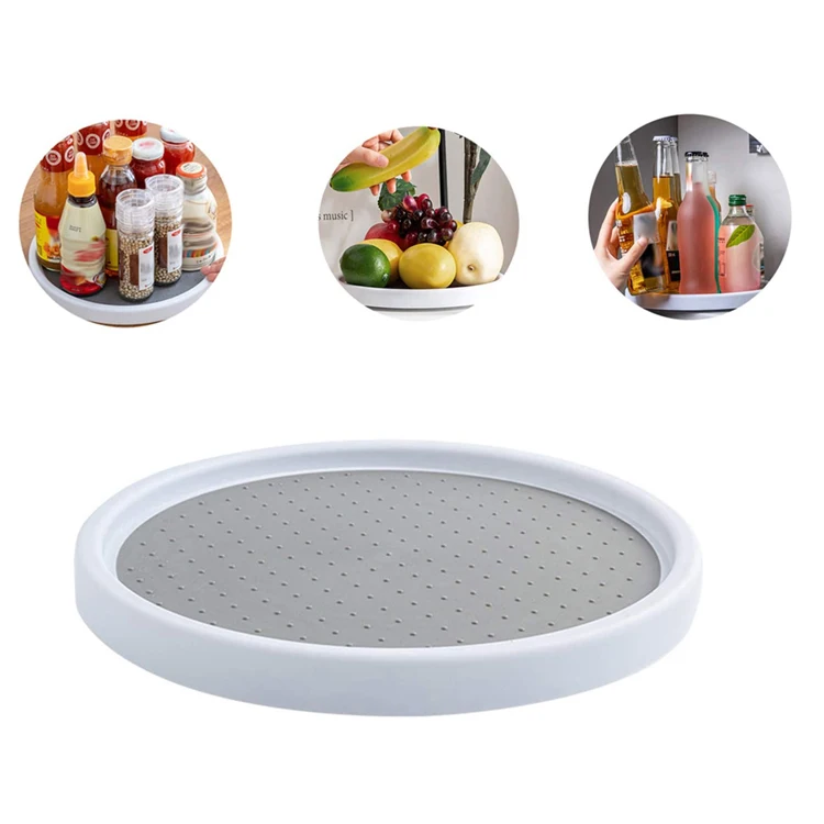 Lazy Susan Spice Rack Organizer  Rotating Kitchen Counter Tray Cabinet Organizer