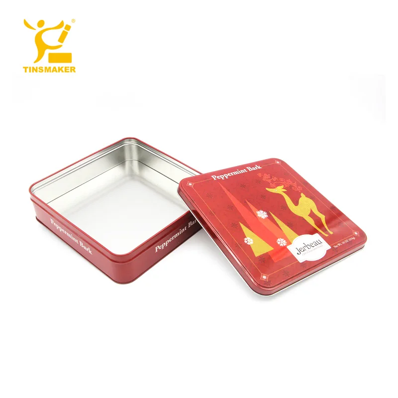 Factory Custom Tinplate Tea Canister Storage Luxury Tea Tin Can noble rectangular tea tin